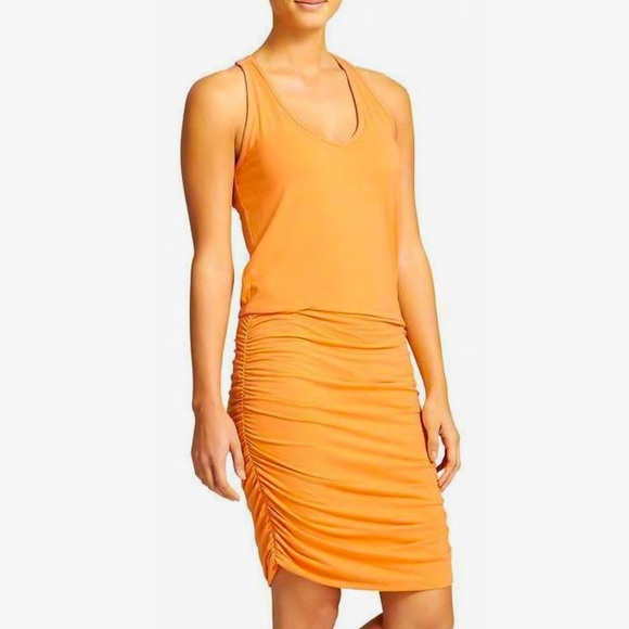 Athleta Dresses & Skirts - ATHLETA | Orange Cinched Side Racerback Dress